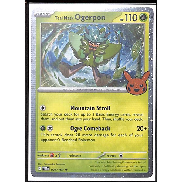 Pokemon Teal Mask Ogerpon - 024/167 - Cosmo Holo Trick or Trade BOOster