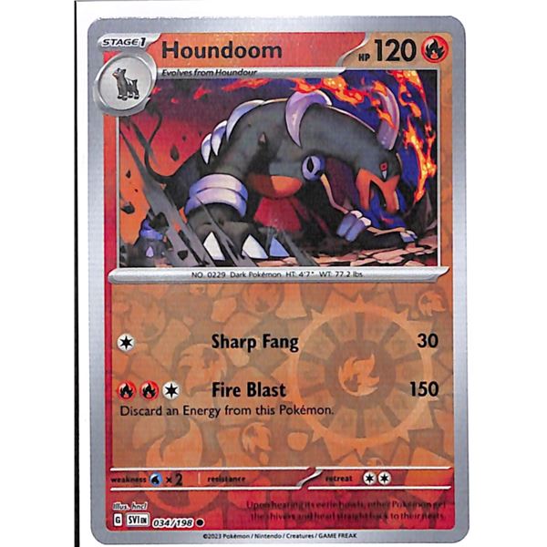 Pokemon Houndoom - 034/198 - Reverse Holo Scarlet & Violet