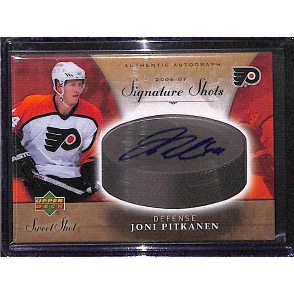 2007-08 Sweet Shot Signature Shots Puck Signings #SSPJP Joni Pitkanen