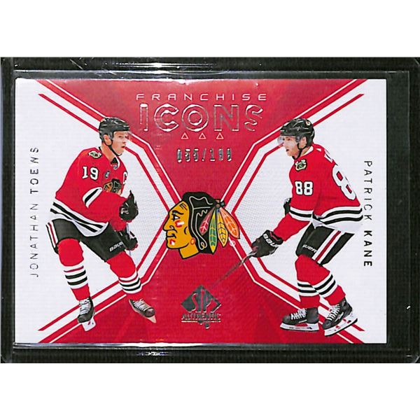 2018-19 SP Authentic #145 Jonathan Toews/Patrick Kane 55/199 BV $30