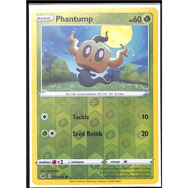 Pokemon Phantump - 016/264 Reverse Holo Fusion Strike