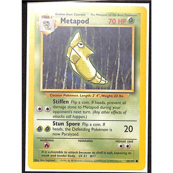 Pokemon Metapod - 54/102 Base Set Unlimited Edition