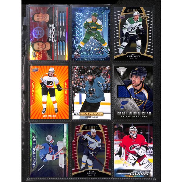 Lot of 9 Various Hockey Inserts or Rookie Cards Various Teams & Players