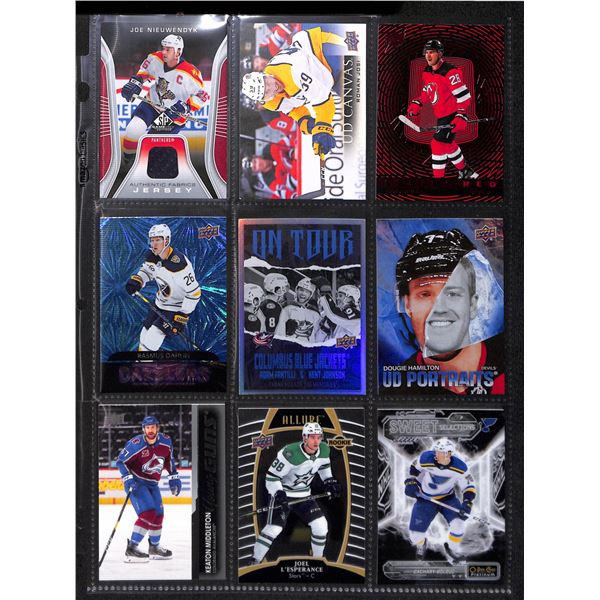 Lot of 9 Various Hockey Inserts or Rookie Cards Various Teams & Players