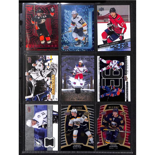 Lot of 9 Various Hockey Inserts or Rookie Cards Various Teams & Players
