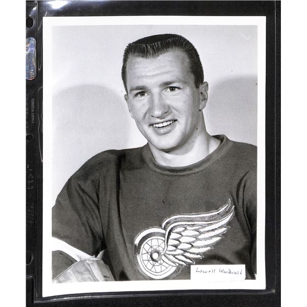 Vintage Original 8x10 Black & White Photo Detroit Red Wings Lowell MacDonald