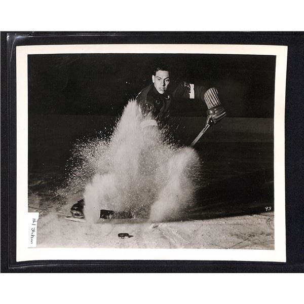 Vintage Original 8x10 Black & White Photo Detroit Red Wings Hal Jackson