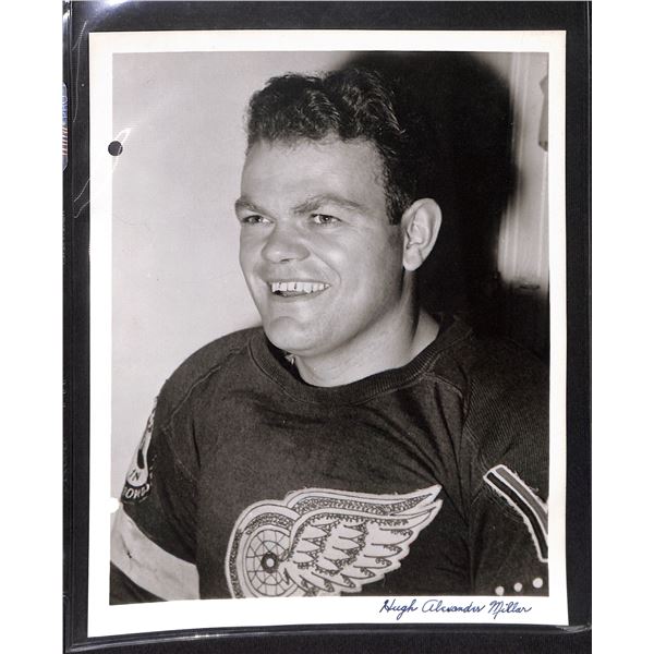 Vintage Original 8x10 Black & White Photo Detroit Red Wings Hugh Millar