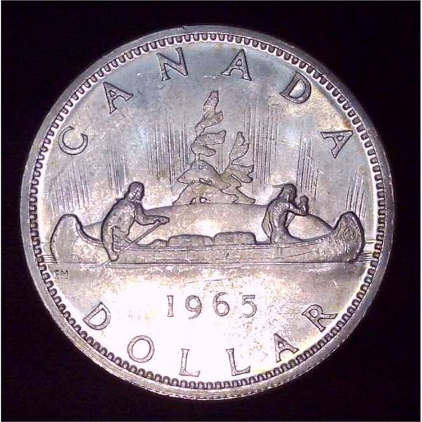 1965 Canadian Silver $1 Dollar Coin