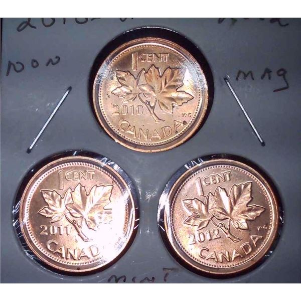 2010-11-12 Canadian Non-Magnetic Pennies Mint