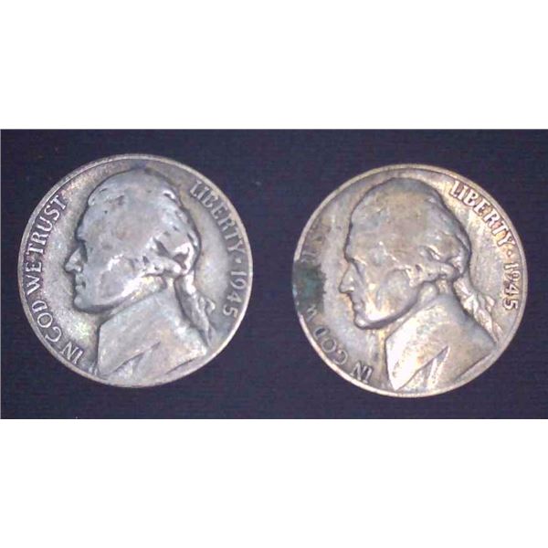 2x USA Nickels 1945