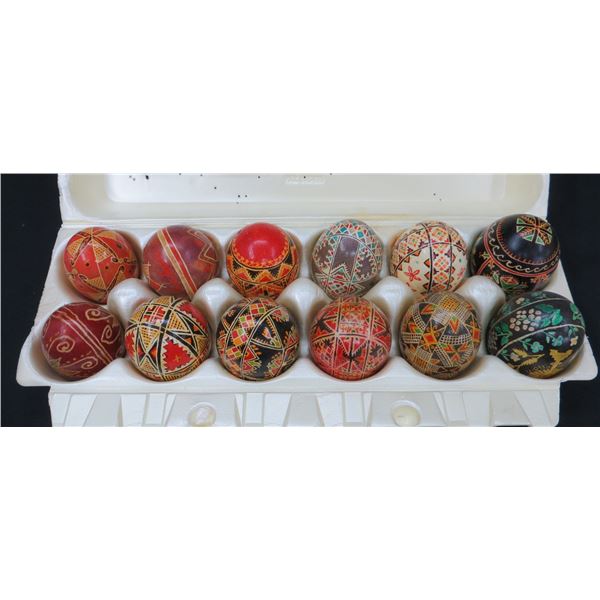 12 Hand Painted Ukrainian Eggs