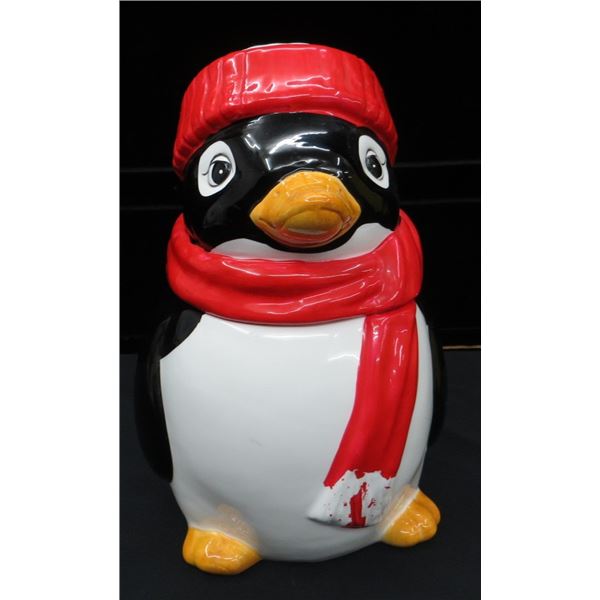 Vintage 60'S Ceramic Penguin Cookie Jar 11" Tall