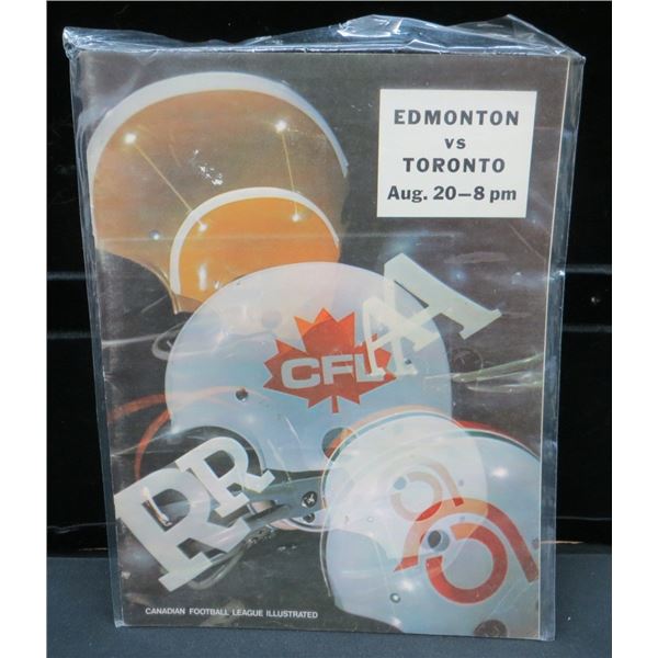 Vintage Edmonton VS Toronto CFL Illustrated Program Magazine