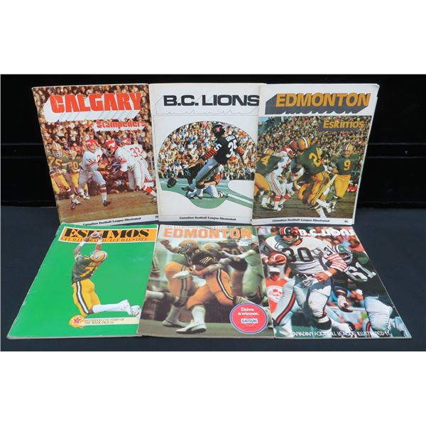 6 Vintage CFL Illustrated Football Magazines