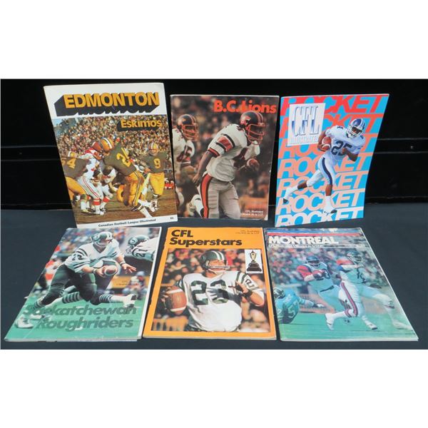 6 Vintage CFL Illustrated Football Magazines