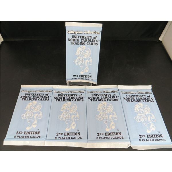 5 Sealed Packs Of University Of North Carolina Trading Cards 8 Cards Per Pack Michael Jordan?
