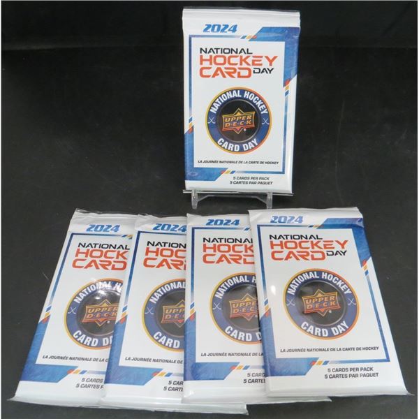 5 Sealed Packs Of 2024 National Hockey Day 5 cards per pack Bedard Rookie?