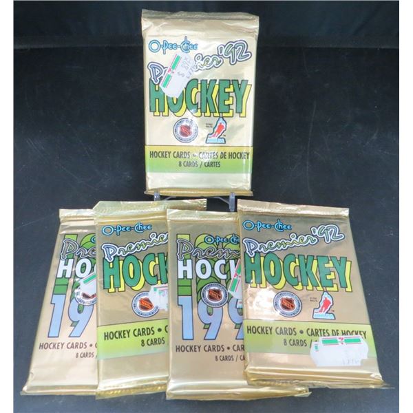5 Sealed Packs Of 1992 OPC Premier Hockey 8 Cards Per Pack