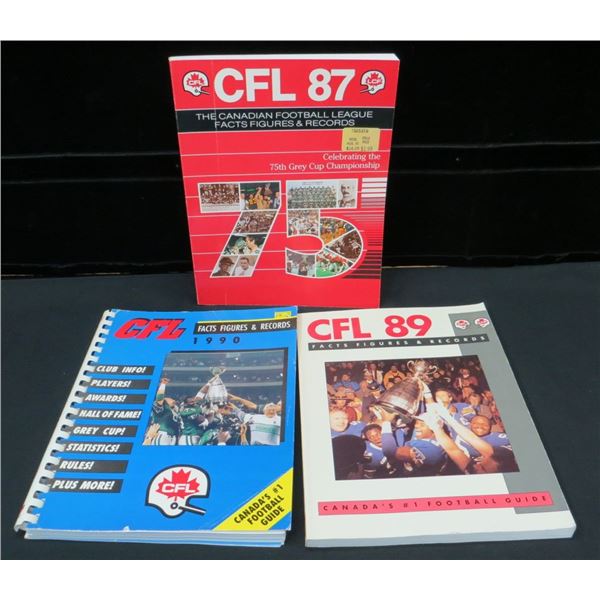 3 Various Grey Cup Fact & Record Books