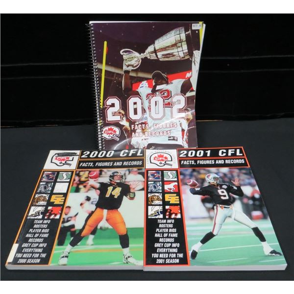 3 Various Grey Cup Fact & Record Books