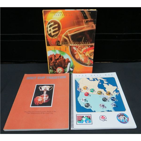 3 Various Grey Cup Collector Books