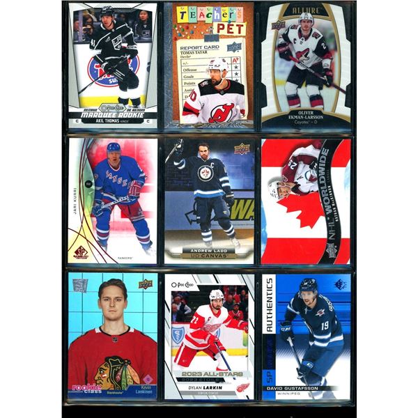 Lot of 9 Various Hockey Inserts or Rookie Cards Various Teams & Players