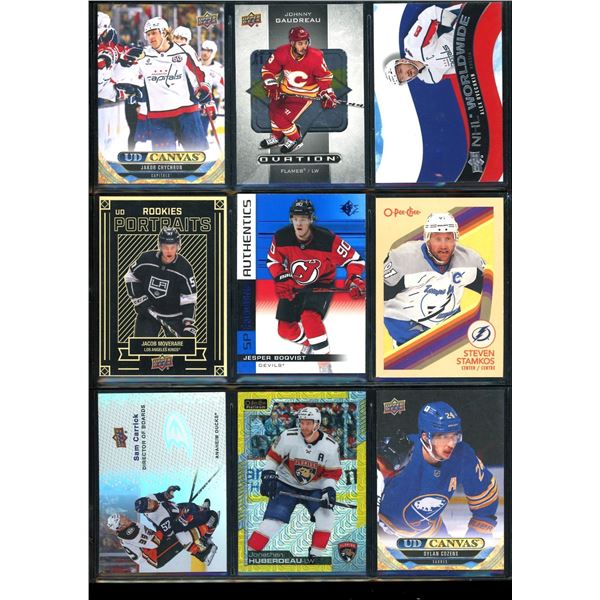 Lot of 9 Various Hockey Inserts or Rookie Cards Various Teams & Players