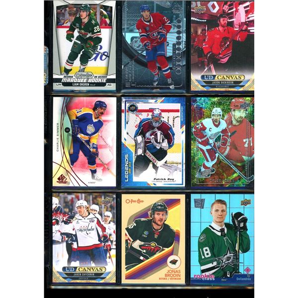 Lot of 9 Various Hockey Inserts or Rookie Cards Various Teams & Players
