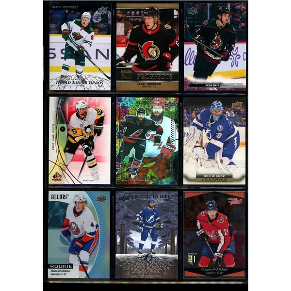 Lot of 9 Various Hockey Inserts or Rookie Cards Various Teams & Players