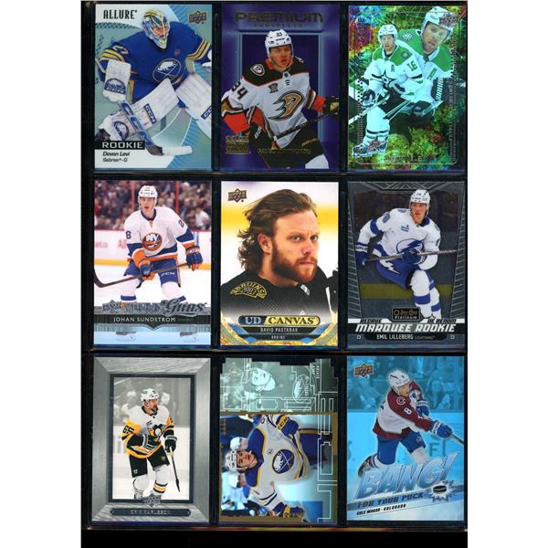 Lot of 9 Various Hockey Inserts or Rookie Cards Various Teams & Players