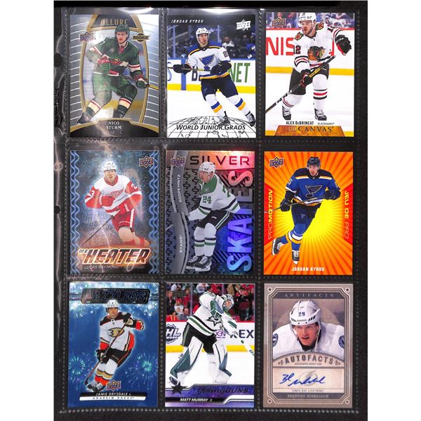Lot of 9 Various Hockey Inserts or Rookie Cards Various Teams & Players