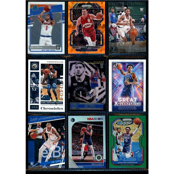 Lot of 9 Various Basketball Inserts and Rookie Collector Cards