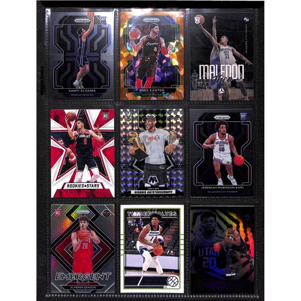 Lot of 9 Various Basketball Inserts and Rookie Collector Cards