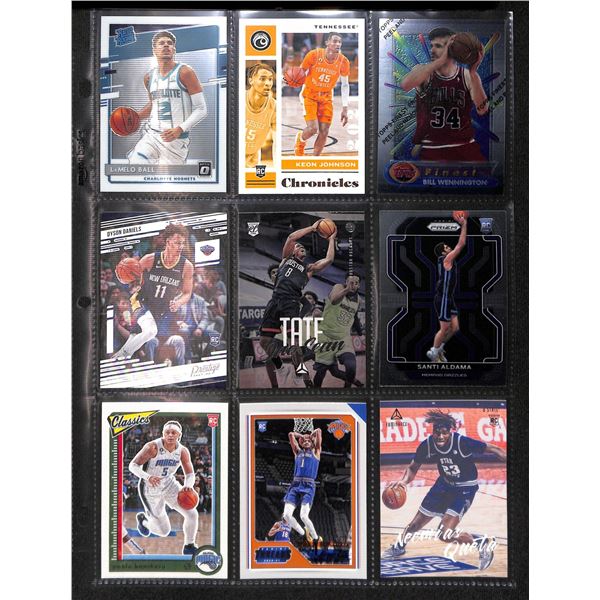 Lot of 9 Various Basketball Inserts and Rookie Collector Cards
