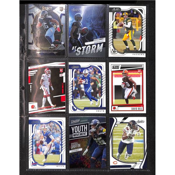 Lot of 9 Various Football Rookie & Insert Cards Various Teams & Players