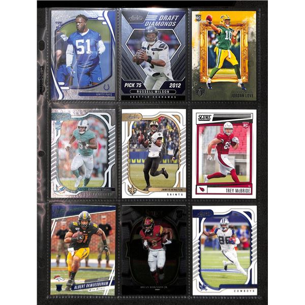 Lot of 9 Various Football Rookie & Insert Cards Various Teams & Players