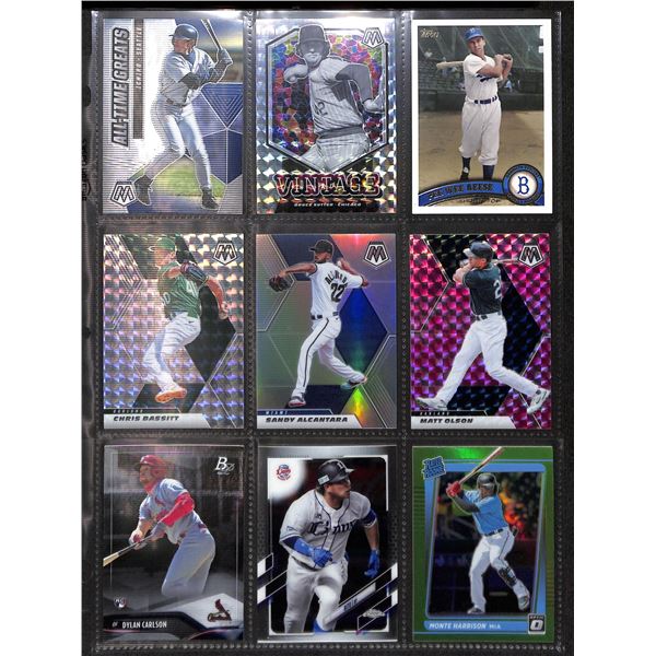 Lot of 9 Various Baseball Rookie & Insert Cards Various Teams & Players