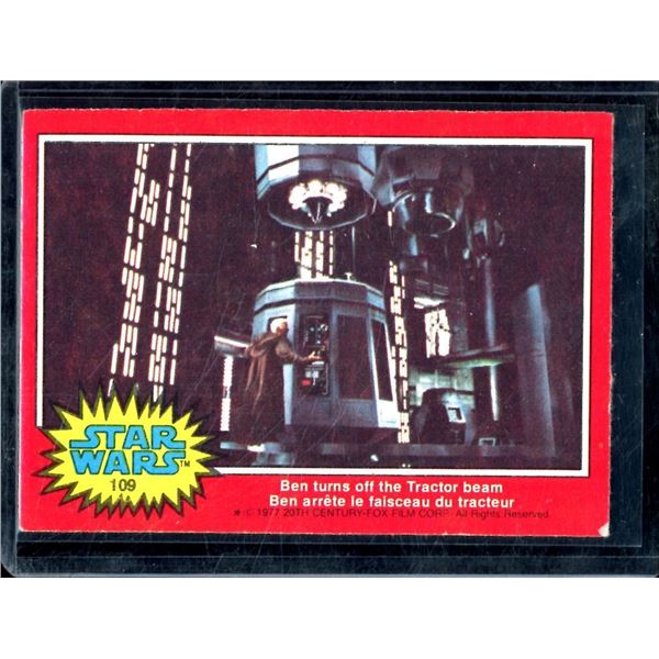 1977 O-Pee-Chee Star Wars #109 Ben turns off the Tractor beam