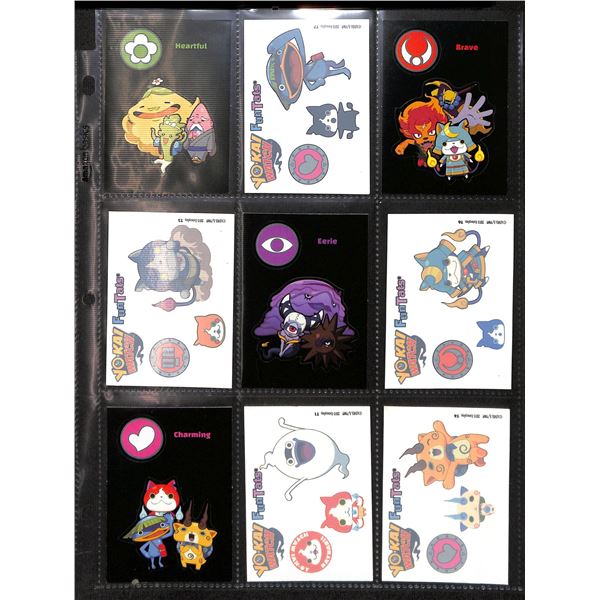 Lot Of 9 Various Yo-Kai Fun Tattoos & Stickers