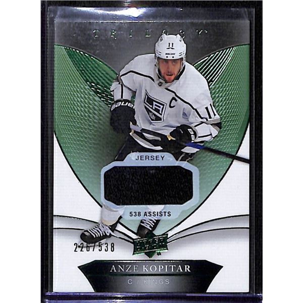 2018-19 Upper Deck Trilogy Green #44 Anze Kopitar JSY 226/538