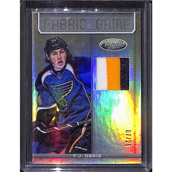 2011-12 Certified Fabric of the Game Prime #127 T.J. Oshie 7/25