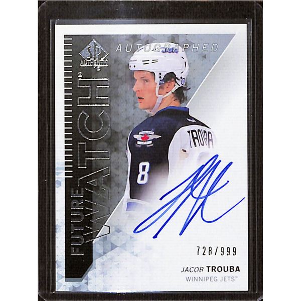 2013-14 SP Authentic #313 Jacob Trouba AU RC 728/999 BV $30