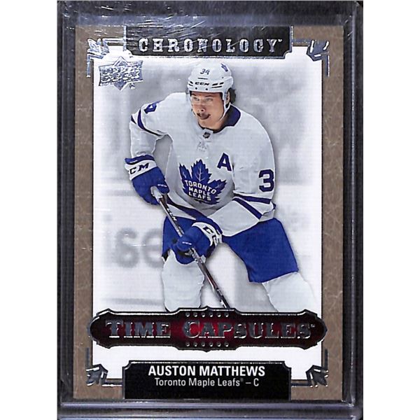 2019-20 Chronology Time Capsules Opened Auston Matthews With Jarome Iginla Mini In Back