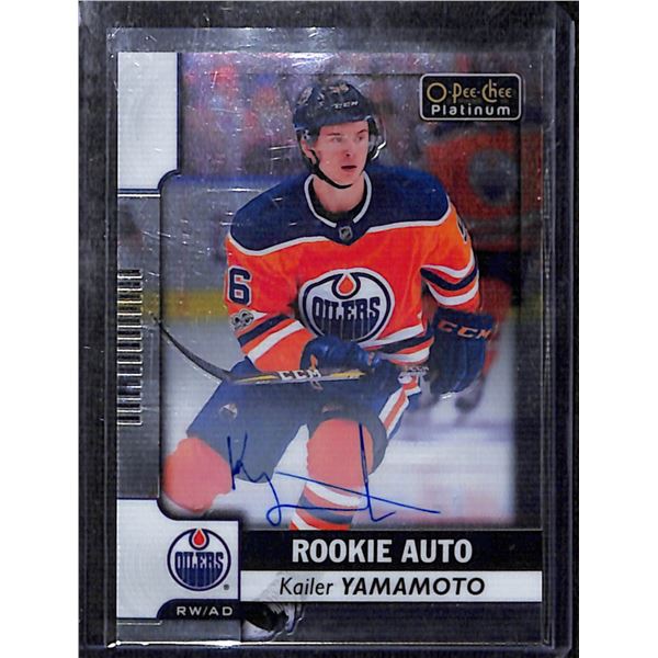 2017-18 O-Pee-Chee Platinum Rookie Autographs #RKY Kailer Yamamoto BV $40