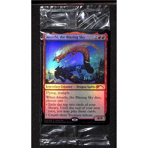 Magic the Gathering Atsushi, the Blazing Sky FOIL Wizards Play Network 2022 Factory Sealed