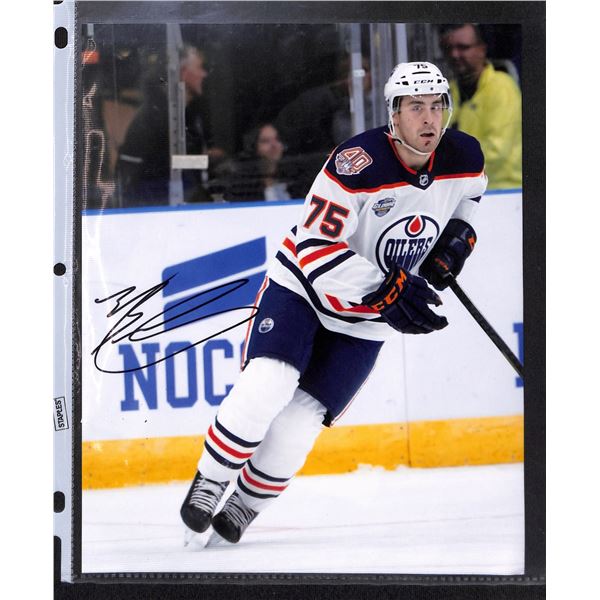Evan Bouchard Autographed Edmonton Oilers 8x10 Photo With COA