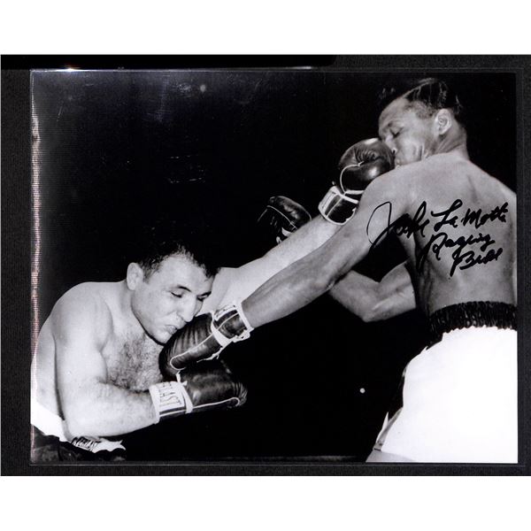 Jake LaMotta Raging Bull Black & White Signed 8x10 Boxing Photo