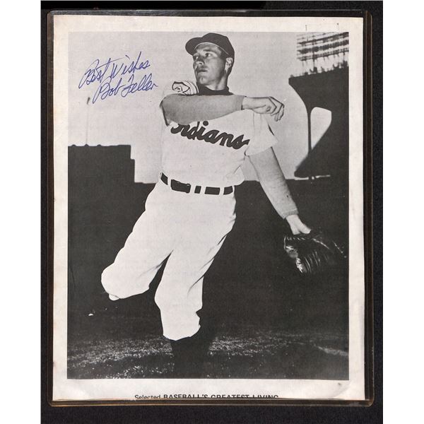 Bob Feller Cleveland Indians Baseball Autographed 8x10 Photo