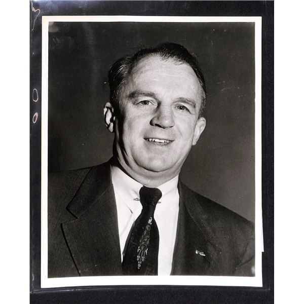 Vintage Original 8x10 Black & White Photo Detroit Red Wings John Mitchell Chief Scout
